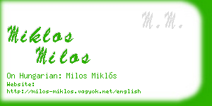 miklos milos business card